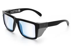 XL VISE Z87 Sunglasses Black Frame: Blue Light Blocking -Heat Wave Visual Black Blue Light Angle Smoke