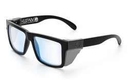VISE Z87 Sunglasses Black Frame: Blue Light Blocking Lens -Heat Wave Visual Black Clear Blue Light Angle Smoke