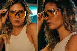 Future Tech Sunglasses: Vapor Clear Frame Hi-Vis Yellow Lens Z87+ -Heat Wave Visual HIVISYELLOW CLEAR 2