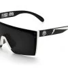 Lazer Face Sunglasses: White Frame Rusty Butcher Customs -Heat Wave Visual Rusty Butcher Black Angle