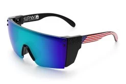 Lazer Face Sunglasses: Stars & Stripes USA Z87 -Heat Wave Visual Stars Stripes USA Black Angle Black