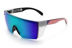 Lazer Face Sunglasses: Stars & Stripes USA Z87 -Heat Wave Visual Stars Stripes USA Black Angle Clear