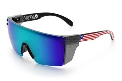 Lazer Face Sunglasses: Stars & Stripes USA Z87 -Heat Wave Visual Stars Stripes USA Black Angle Smoke