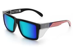 XL VISE Z87 Sunglasses: Stars And Stripes USA -Heat Wave Visual Stars Stripes USA Galaxy Angle Clear
