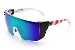 Lazer Face Sunglasses: WHITE FRAME Stars & Stripes USA Z87 11 Lazer Face Sunglasses: WHITE FRAME Stars & Stripes USA Z87 -Heat Wave Visual Stars Stripes USA White Angle Black