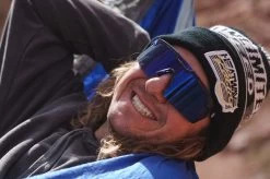 Future Tech Sunglasses: Neon Blue Frame Z87+ -Heat Wave Visual future on blake